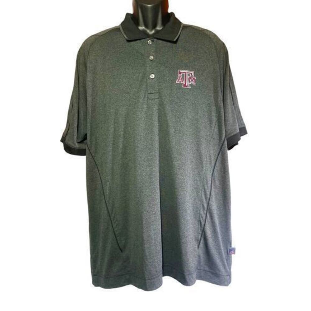 Pro Celebrity American Team Sports‎ Gray Polo TX A&M Embroidered Emblem Size XL
